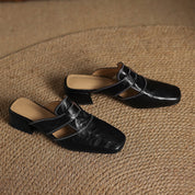 Mules Lawson à bout carré en cuir
