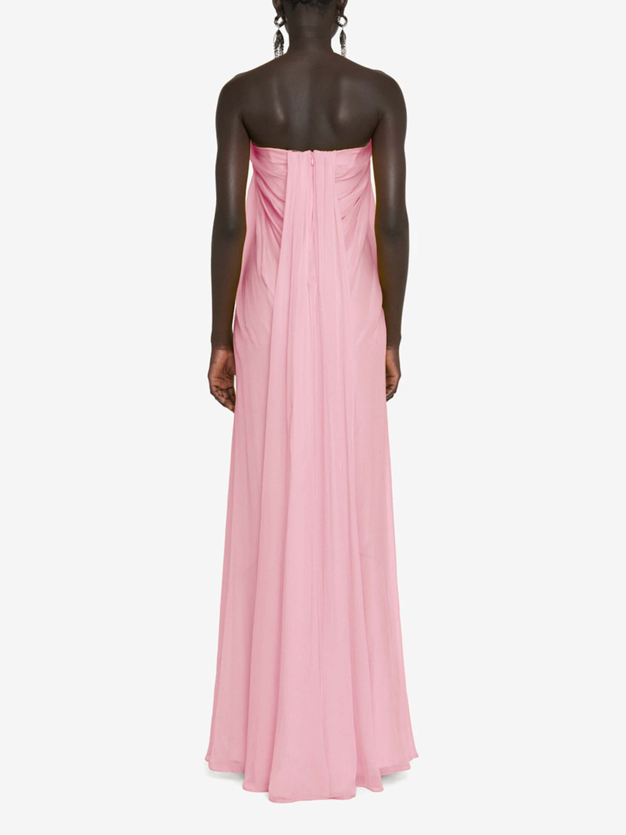 Robe longue élégante bustier plissée