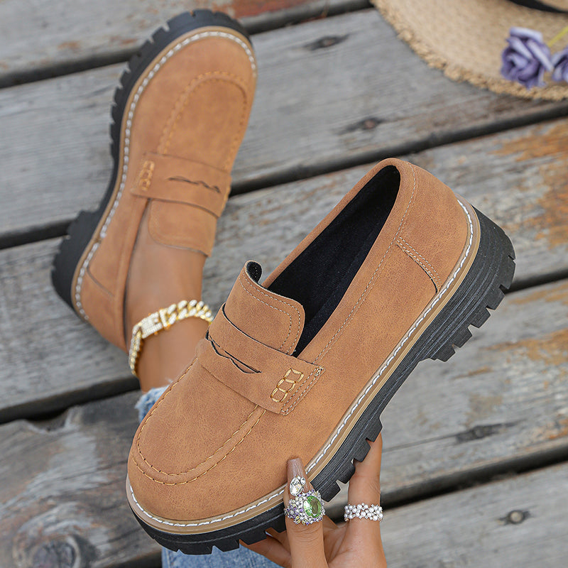 Mocassins Bromley à plateforme en daim
