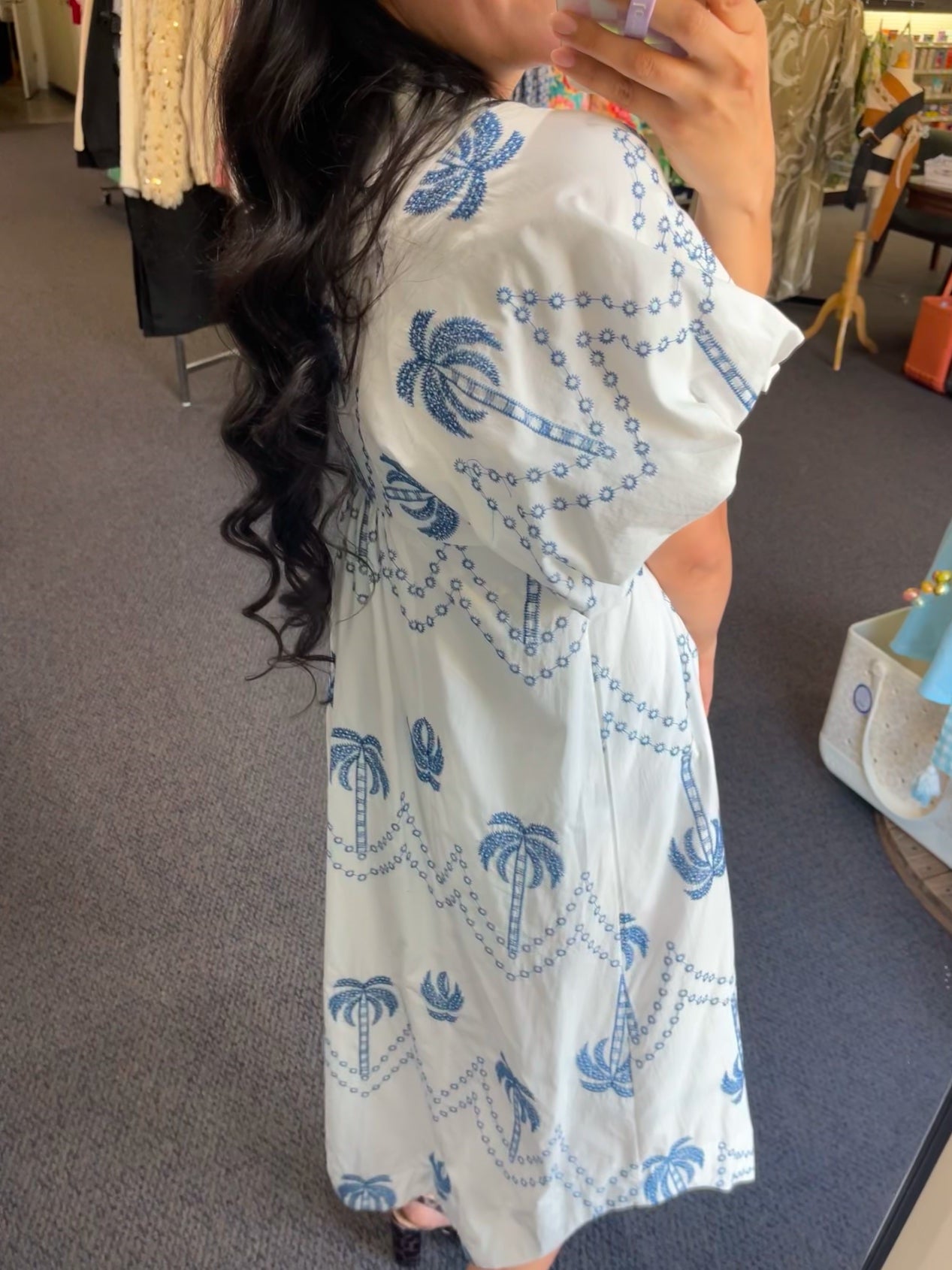 Robe mi-longue Palm imprimé