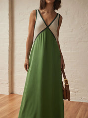 Robe contrastée col V
