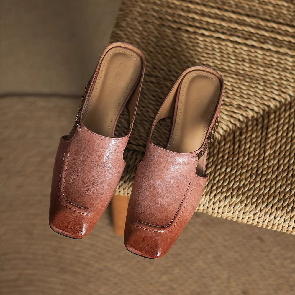 Mules Hattie en cuir