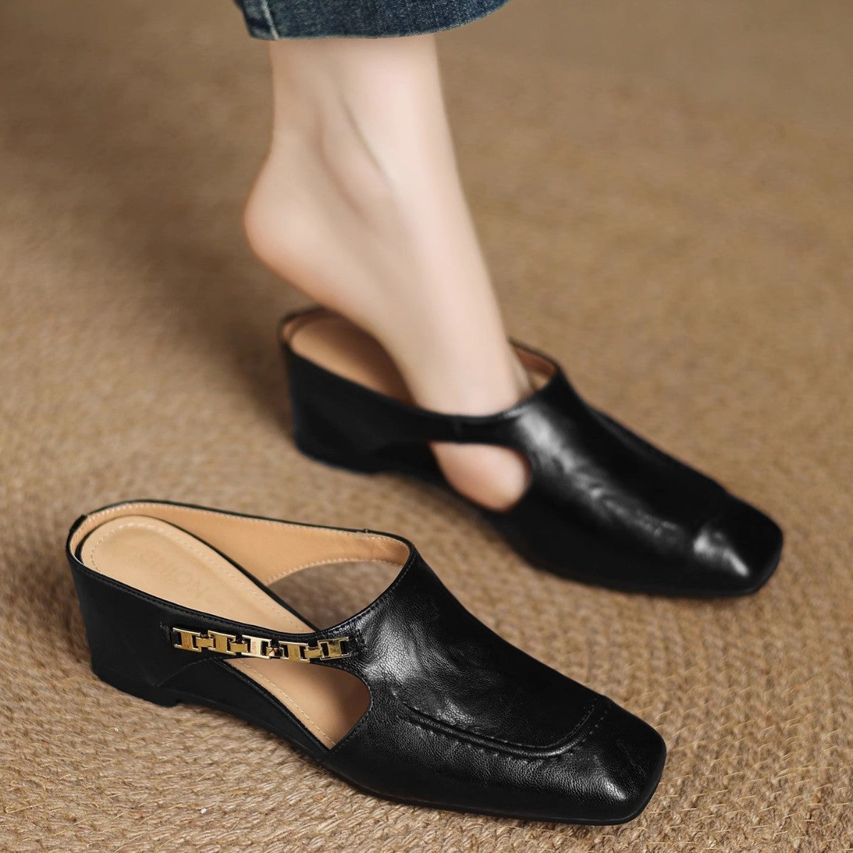 Mules Hattie en cuir
