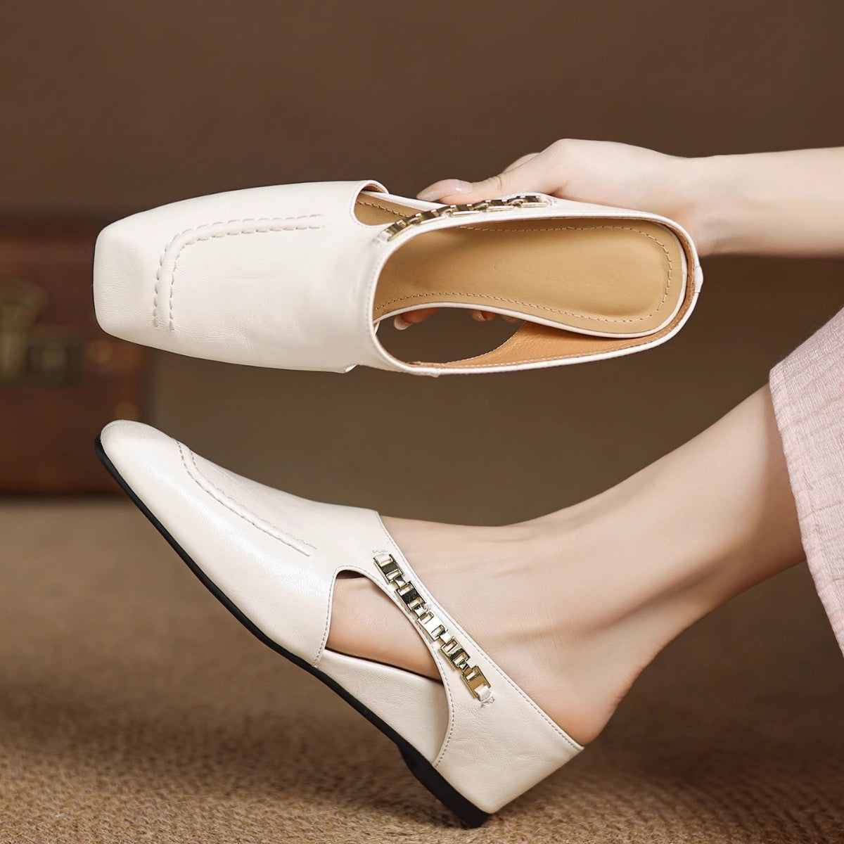 Mules Hattie en cuir