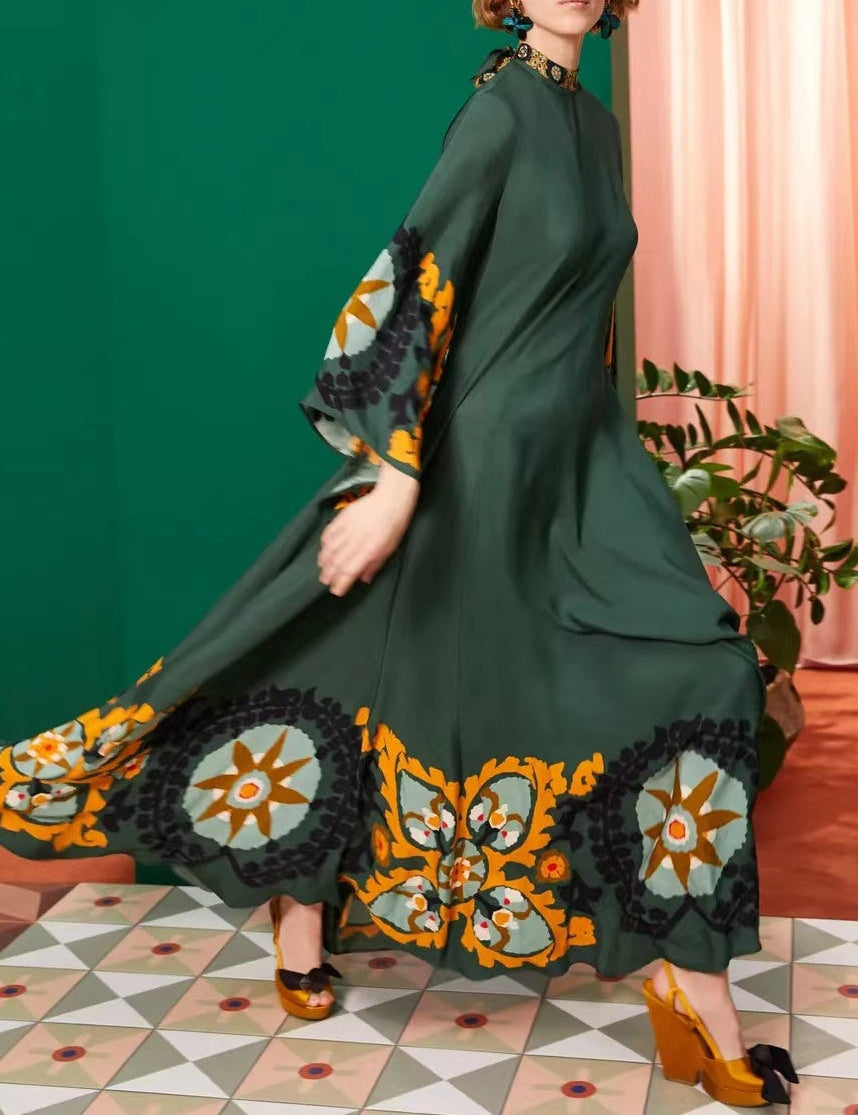 Robe longue ample imprimée