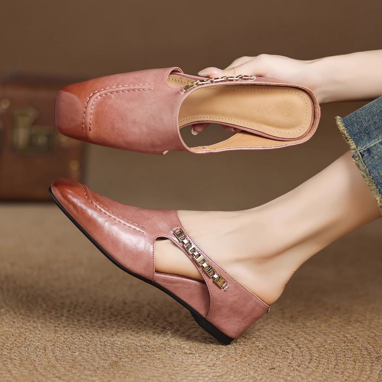 Mules Hattie en cuir