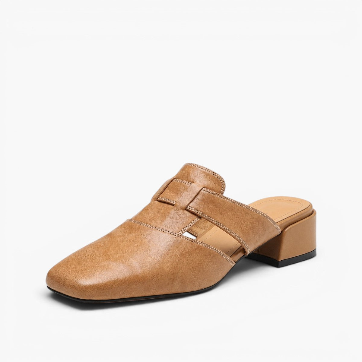 Mules Lawson à bout carré en cuir