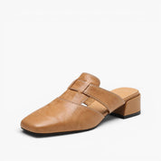 Mules Lawson à bout carré en cuir