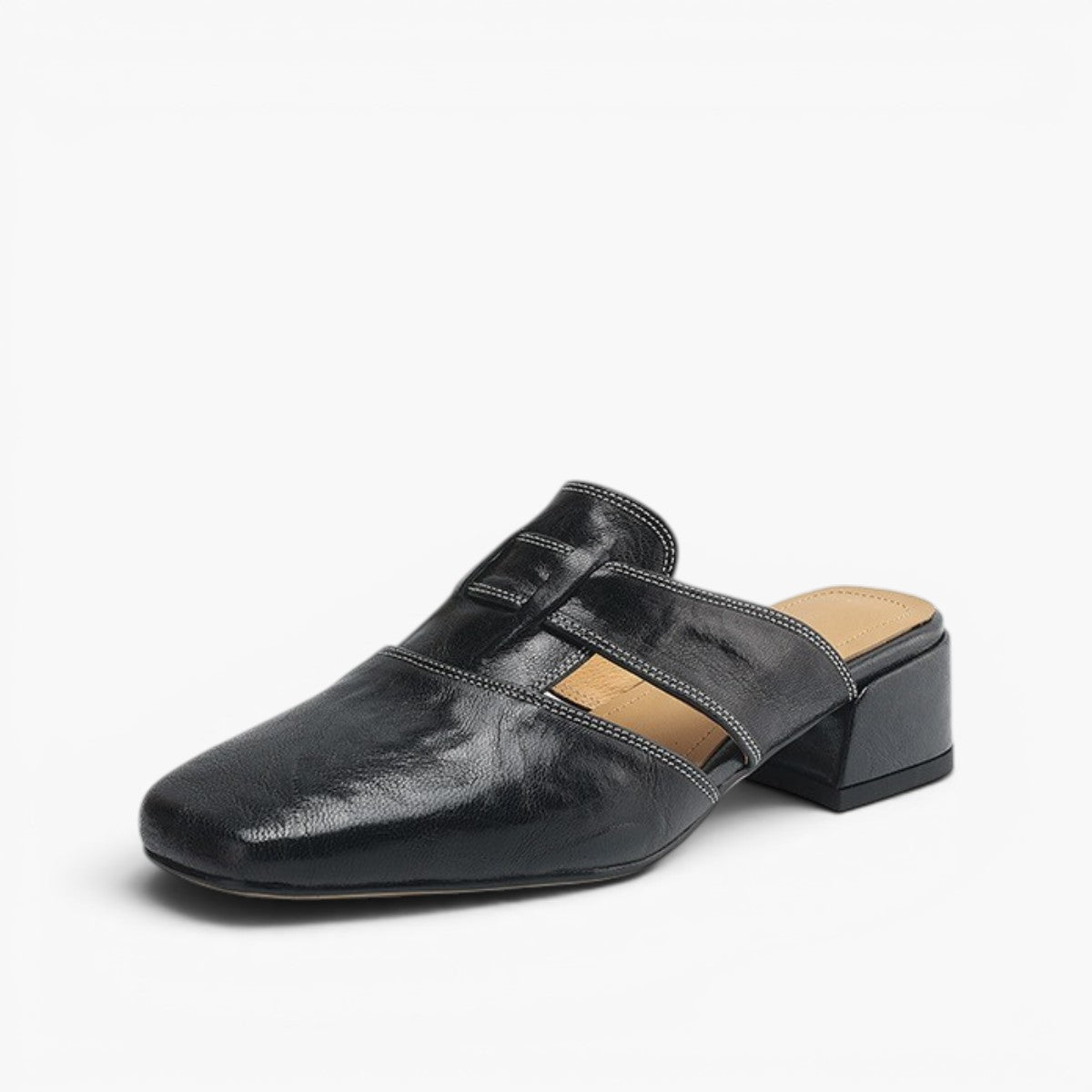 Mules Lawson à bout carré en cuir