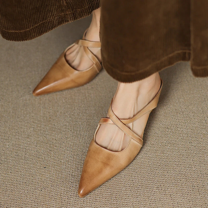 Mules Goldie en cuir