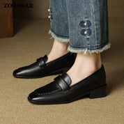 Mocassins Elsie à bout carré en cuir