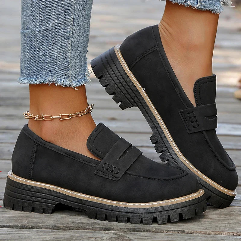Mocassins Bromley à plateforme en daim