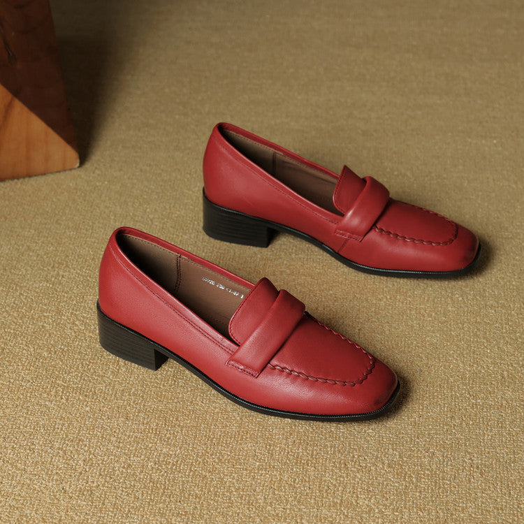 Mocassins Elsie à bout carré en cuir