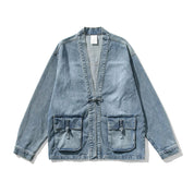 Kimono vintage délavé en denim