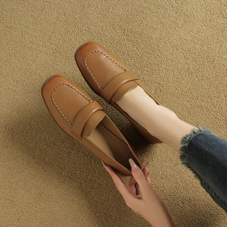 Mocassins Elsie à bout carré en cuir