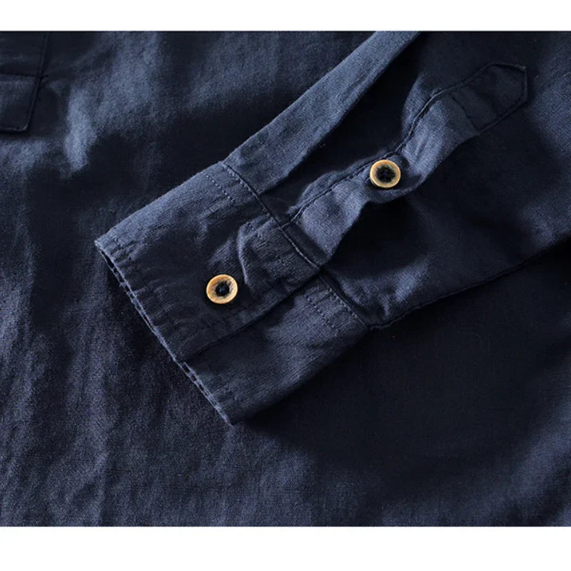 Chemise Caleb col mao en lin