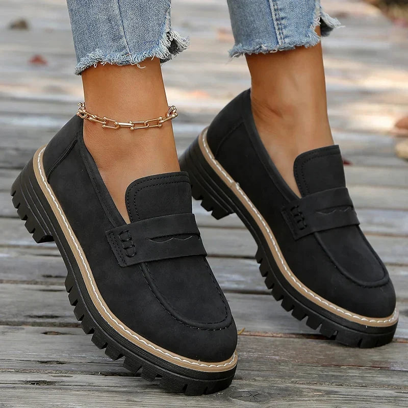 Mocassins Bromley à plateforme en daim