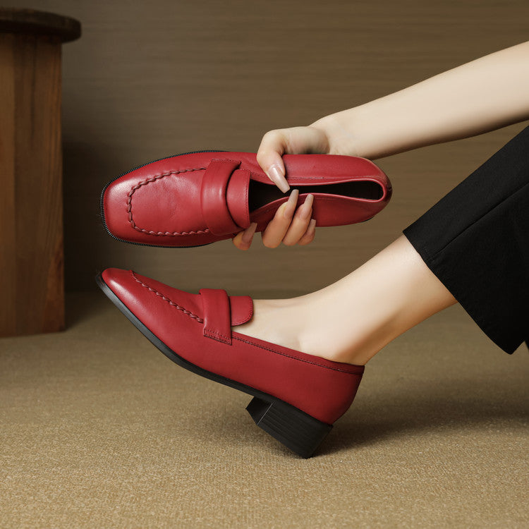 Mocassins Elsie à bout carré en cuir