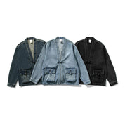 Kimono vintage délavé en denim