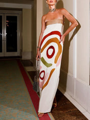 Robe mi-longue unique imprimé