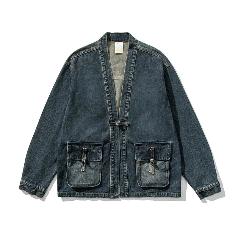 Kimono vintage délavé en denim
