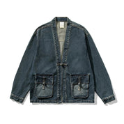 Kimono vintage délavé en denim