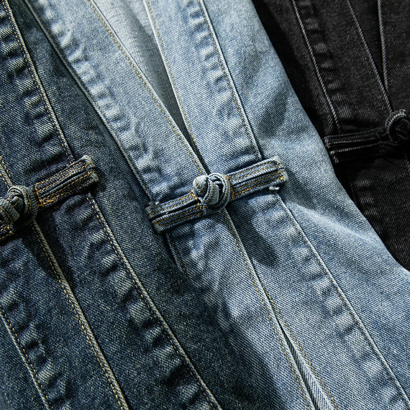 Kimono vintage délavé en denim