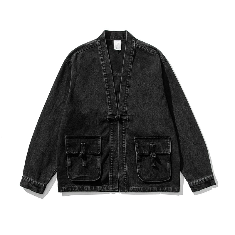 Kimono vintage délavé en denim