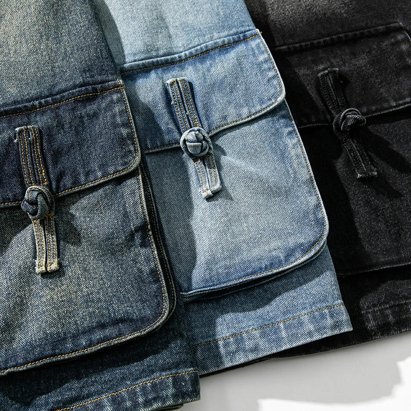 Kimono vintage délavé en denim
