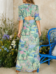 Robe longue élégante dos ouvert
