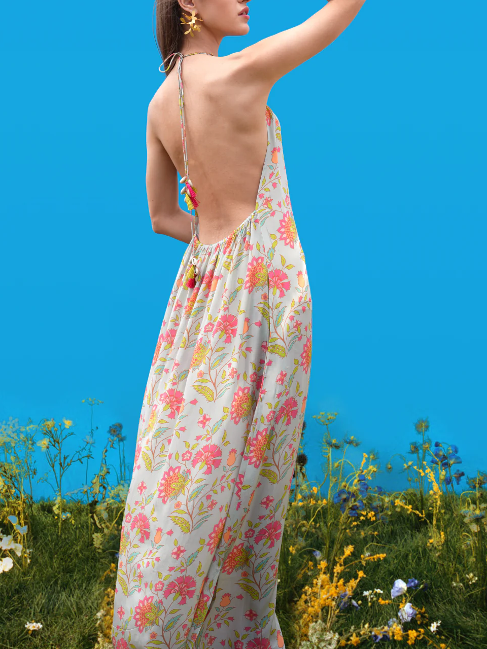 Robe longue Halter-back