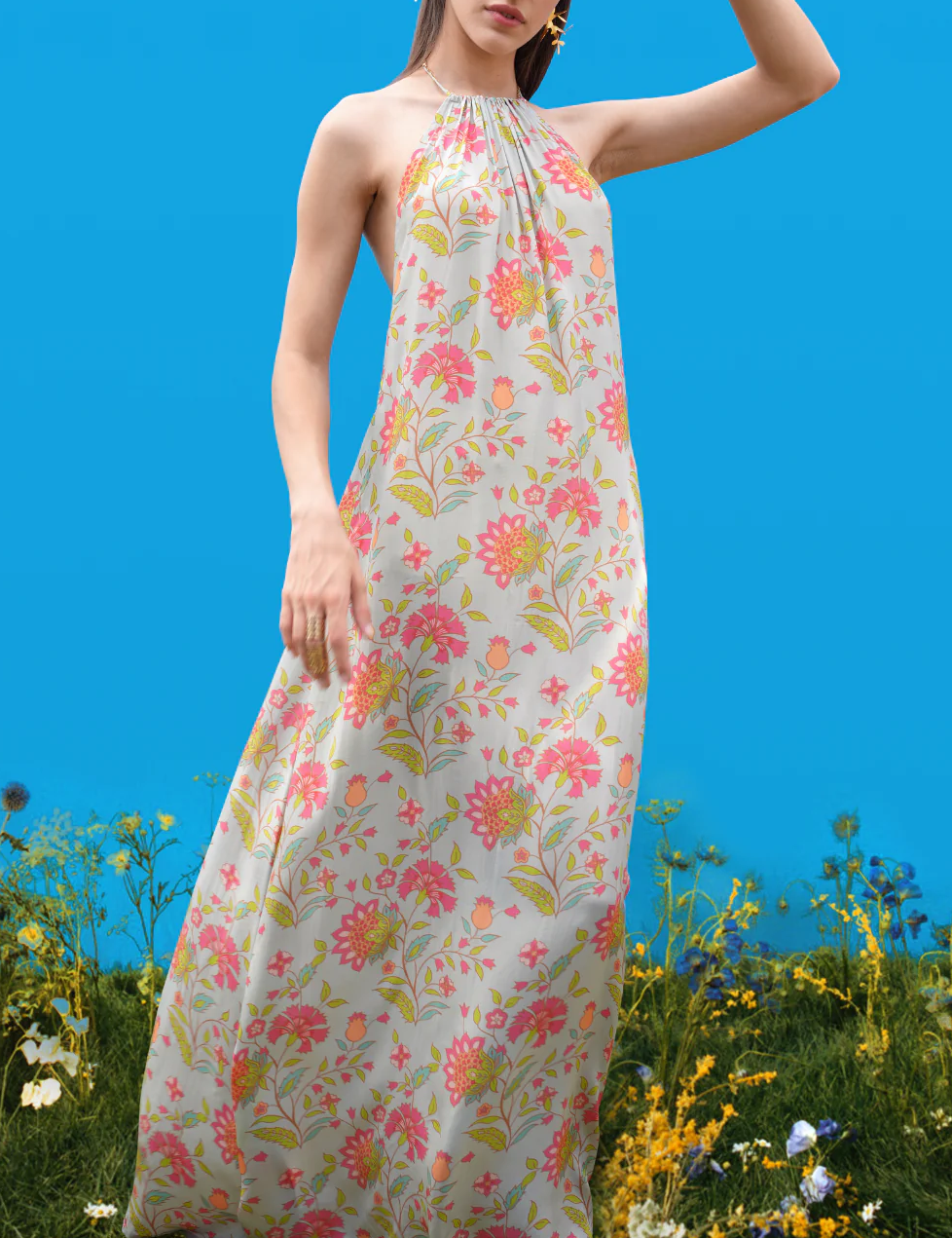 Robe longue Halter-back
