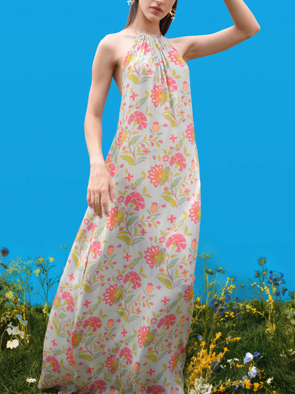 Robe longue Halter-back