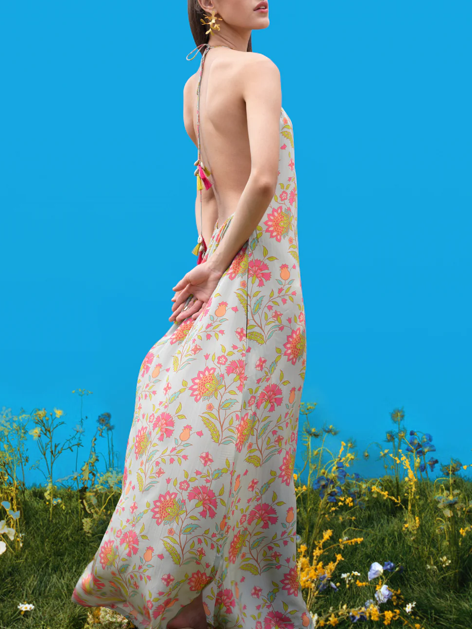 Robe longue Halter-back