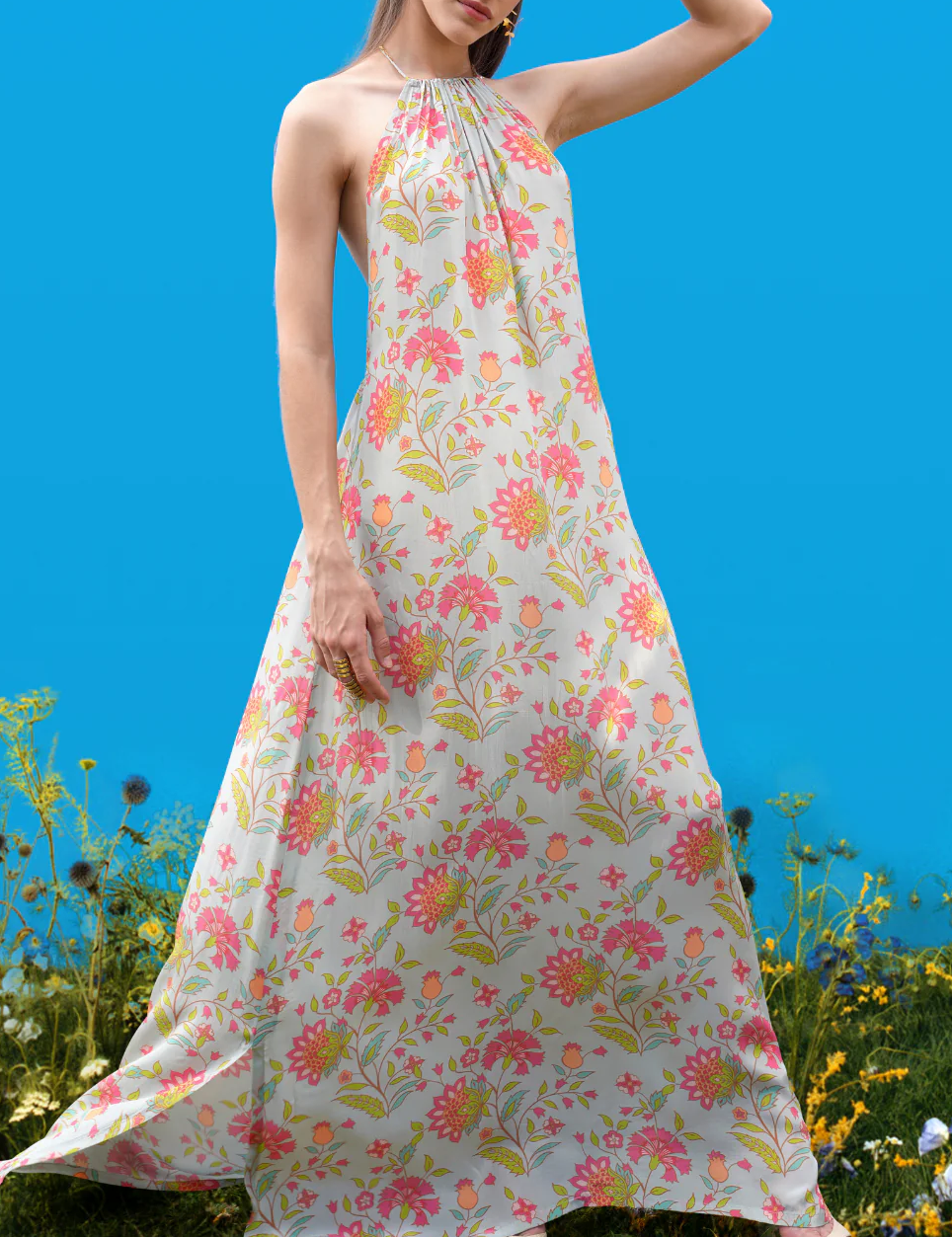 Robe longue Halter-back