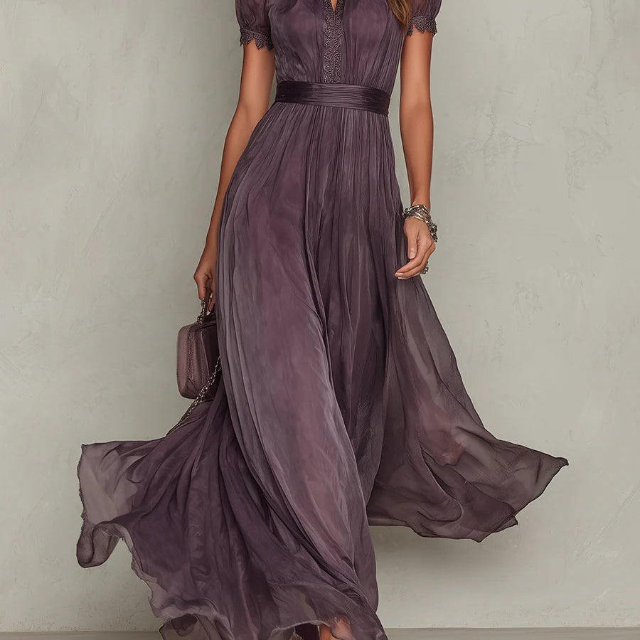 Robe longue Vivienne en dentelle