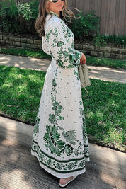 Robe longue unique manches longues boutonnée