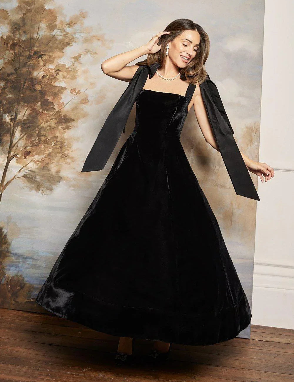 Robe mi-longue Velvet bustier