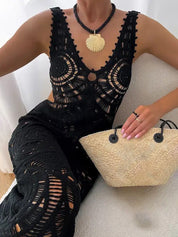 Robe mi-longue ajustée sexy col V