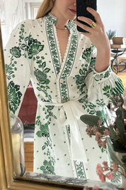 Robe longue unique manches longues boutonnée