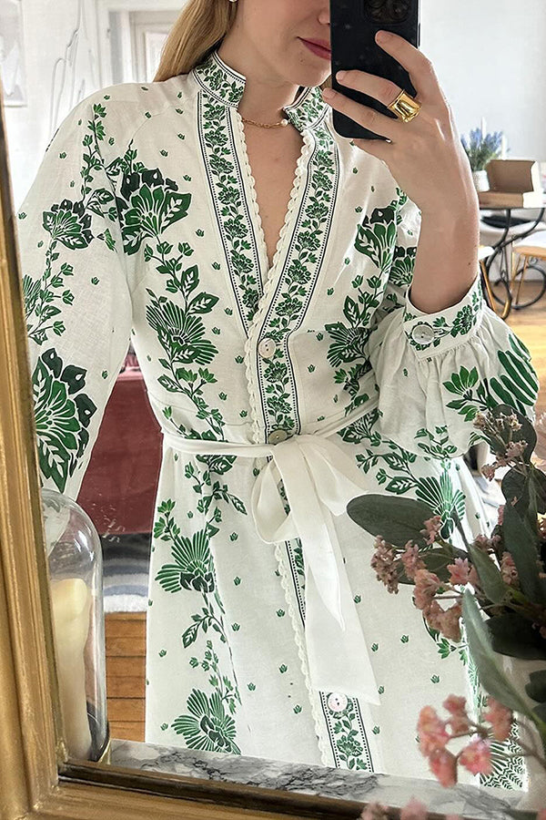 Robe longue unique manches longues boutonnée