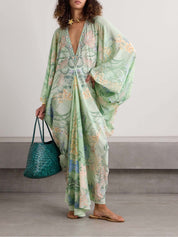 Robe mi-longue unique oversize à imprimé floral