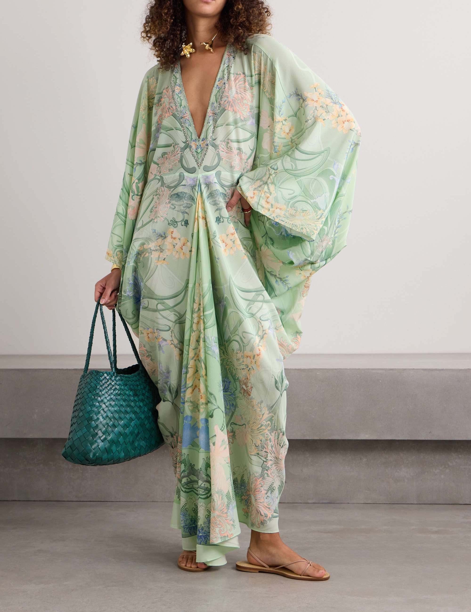 Robe mi-longue unique oversize à imprimé floral