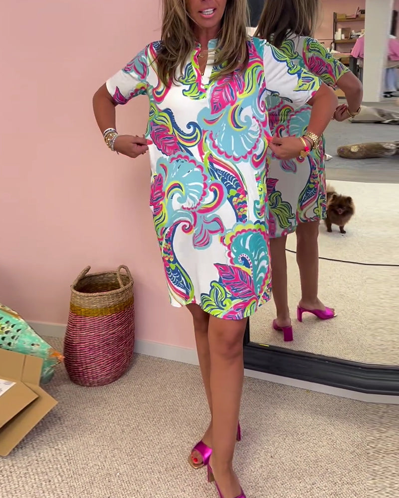 Robe Aria imprimée droite