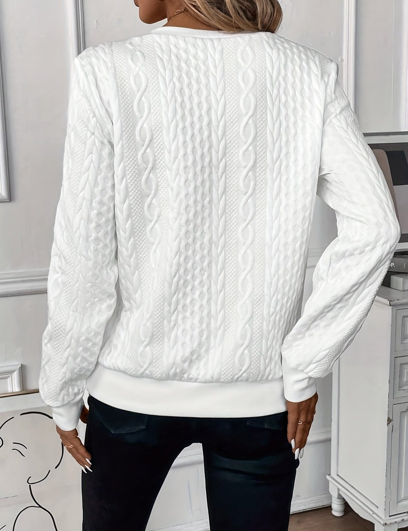 Pull Amy zippé — Blanc (zip noir)