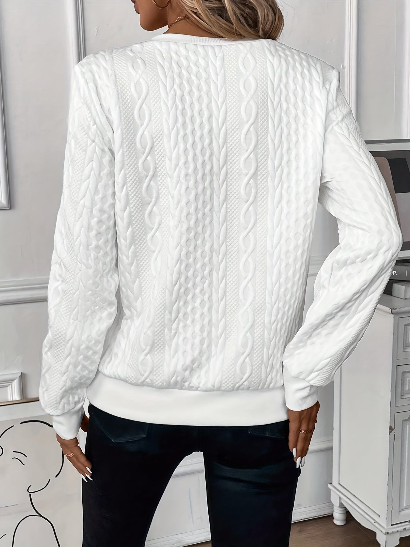 Pull Amy zippé — Blanc (zip noir)