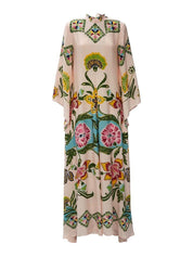 Robe longue raffinée fluide à imprimé floral