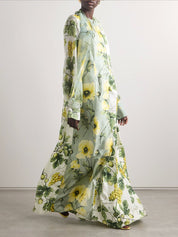 Robe longue délicate fleurie imprimé
