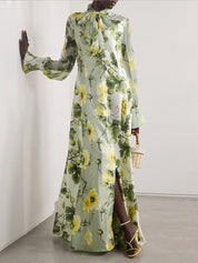 Robe longue délicate fleurie imprimé