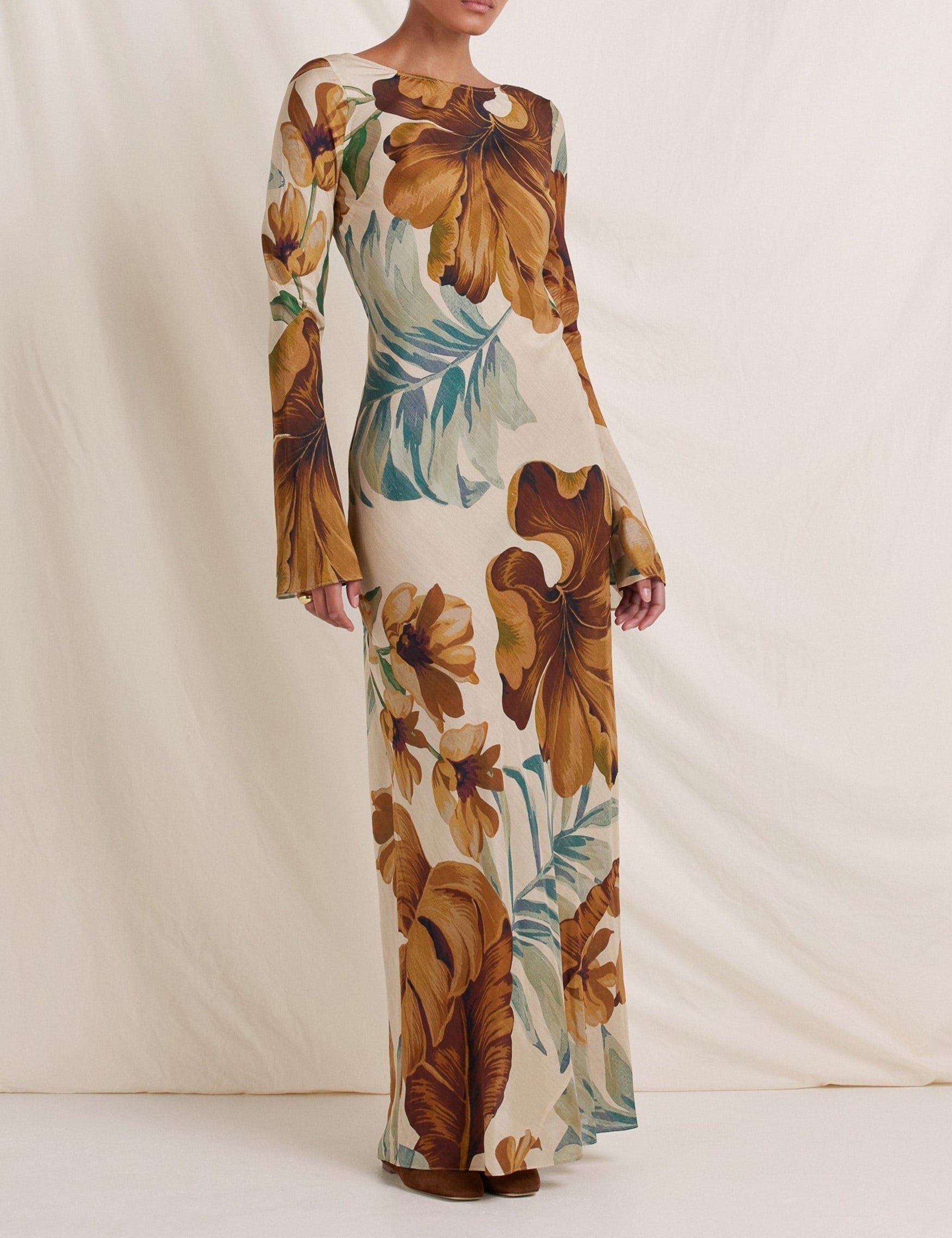 Robe longue — Marron